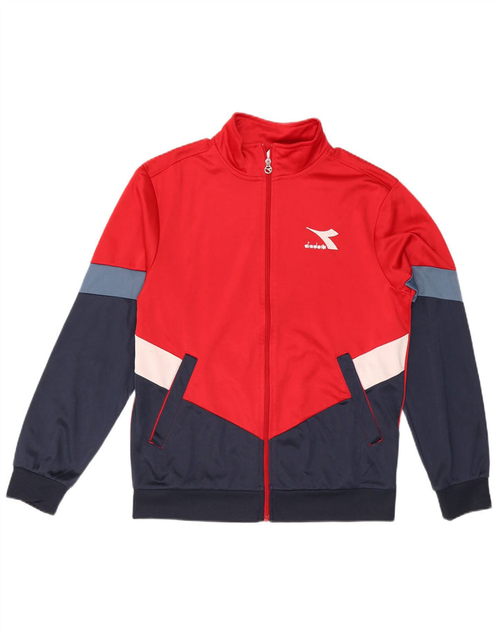 DIADORA Mens Treino Top Jaqueta Médio Poliéster Colorblock Vermelho