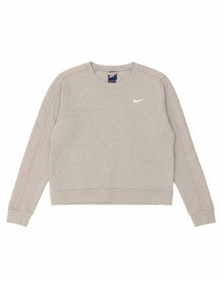 Moletom feminino Nike Jumper UK 14 médio cinza algodão