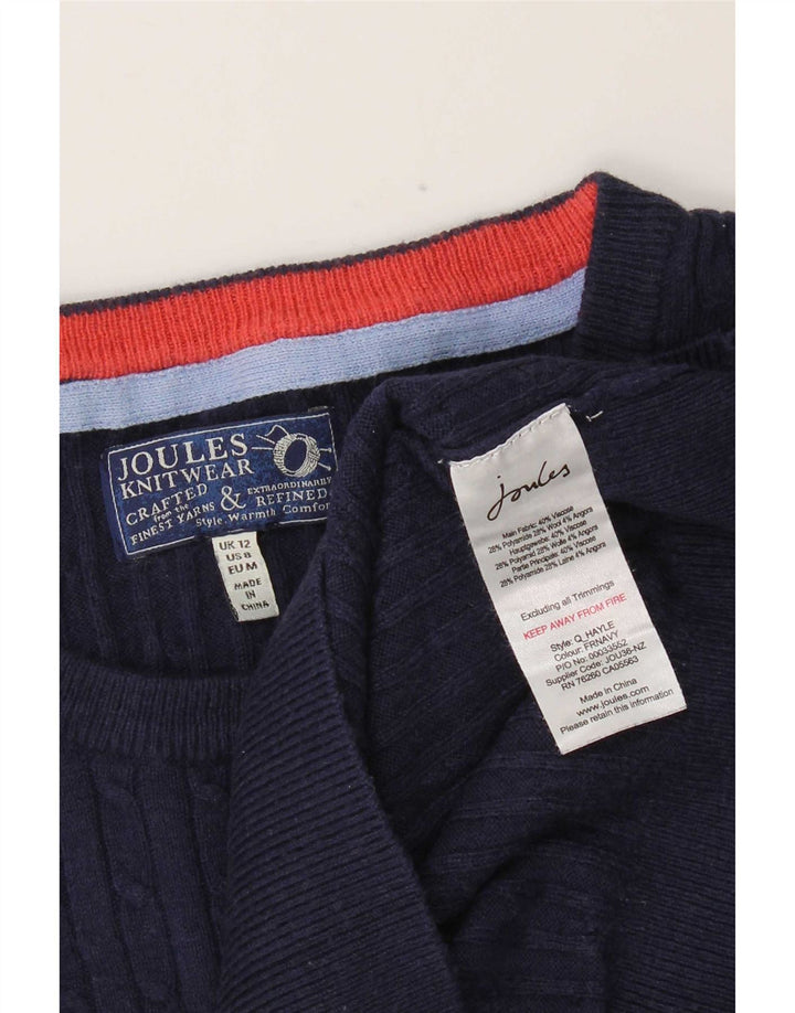 Suéter feminino Joules com gola canoa e gola redonda Reino Unido 12 médio azul marinho poliamida