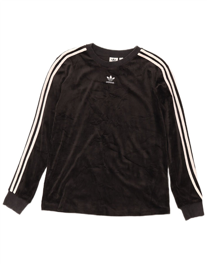 Adidas Mulher Top Manga Longa UK 12 Médio Poliéster Preto