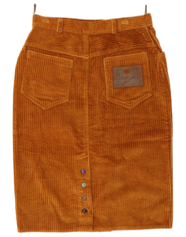 Saia feminina vintage de veludo IT 42 médio W28 bege