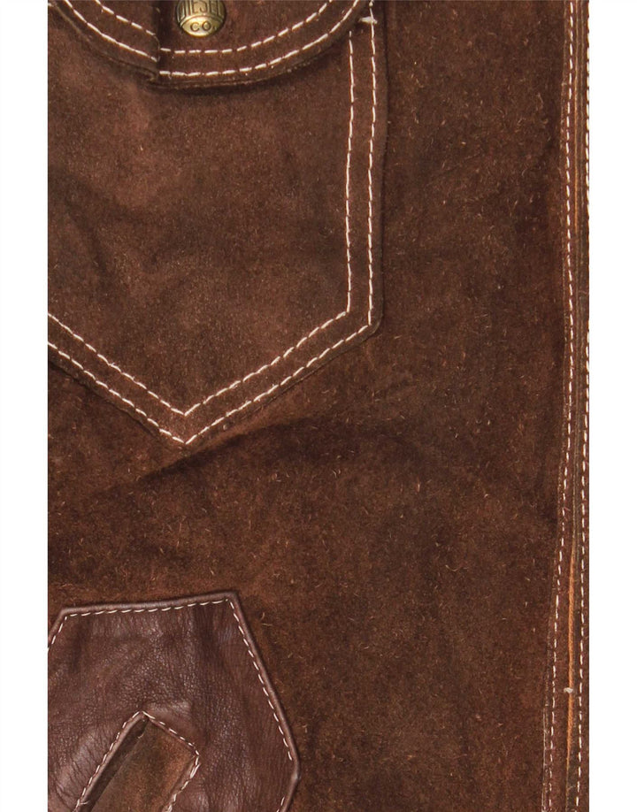 Jaqueta reversível masculina Diesel UK 40 grande couro xadrez marrom