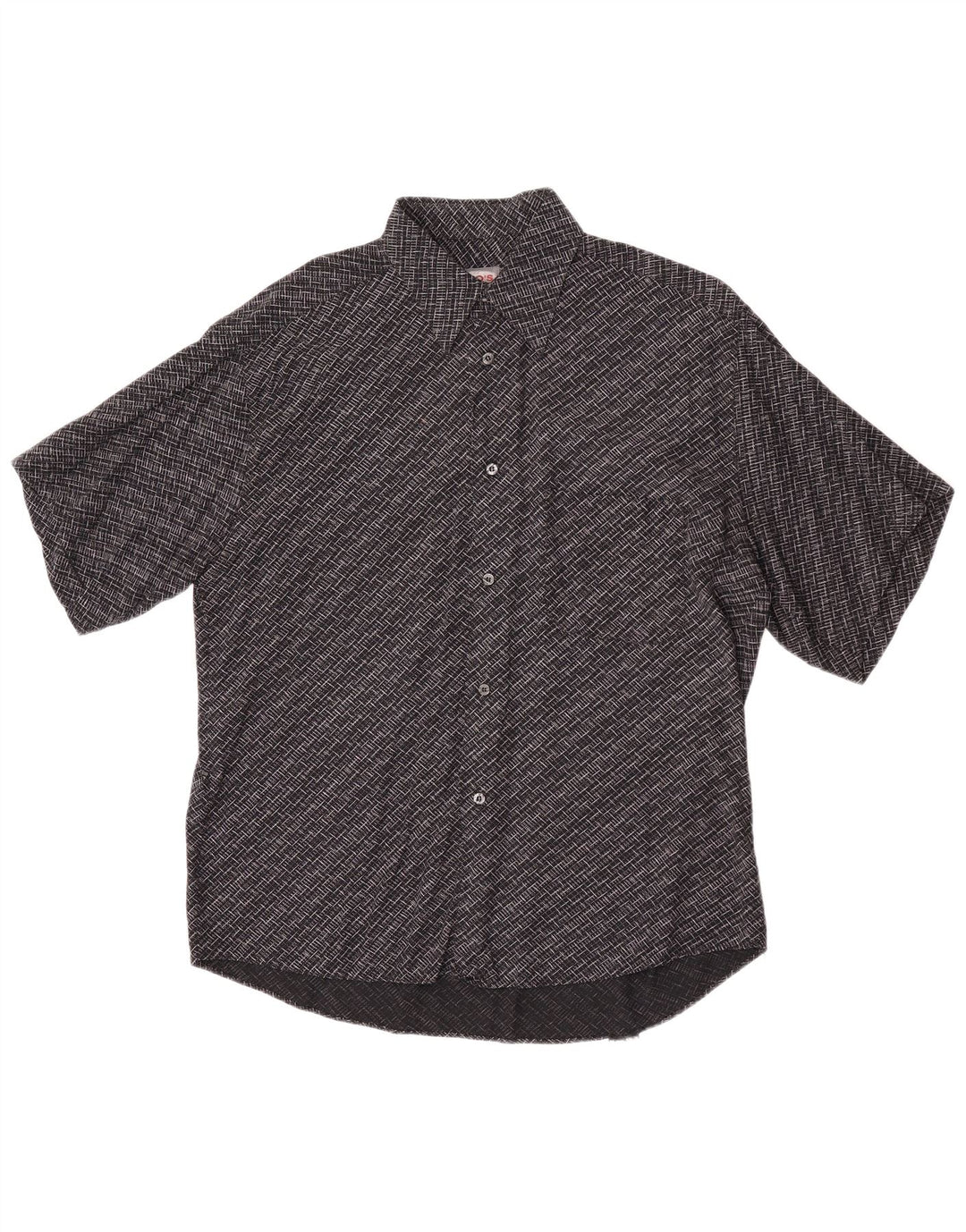 Camisa masculina de manga curta Tipo'S grande viscose geométrica preta