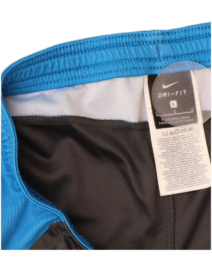 Shorts esportivos masculinos Nike Dri Fit grande poliéster colorblock preto