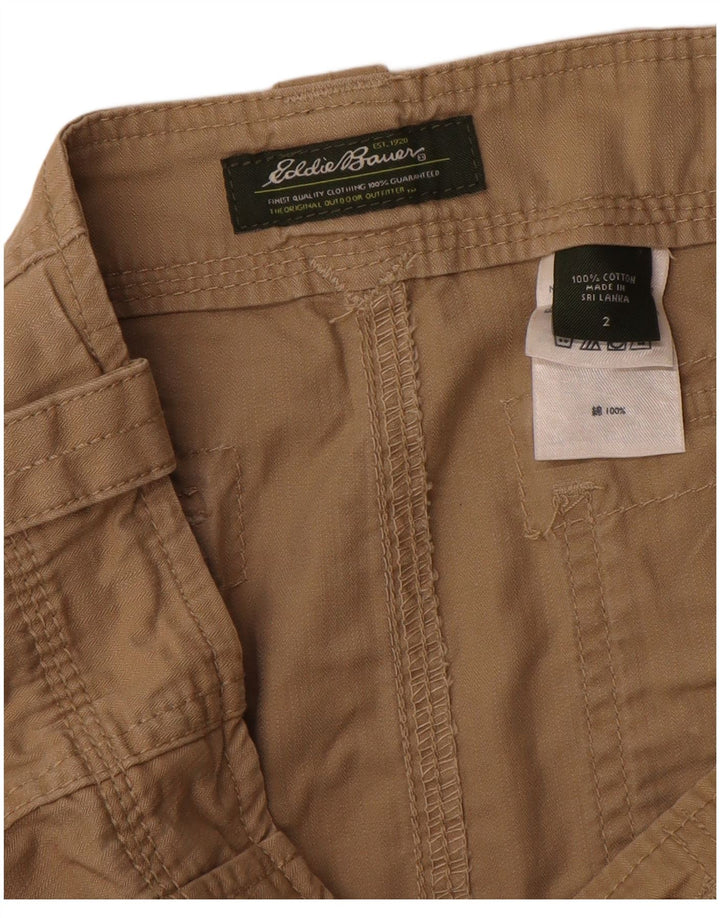 Saia cargo feminina Eddie Bauer EUA 2 XS W29 algodão bege