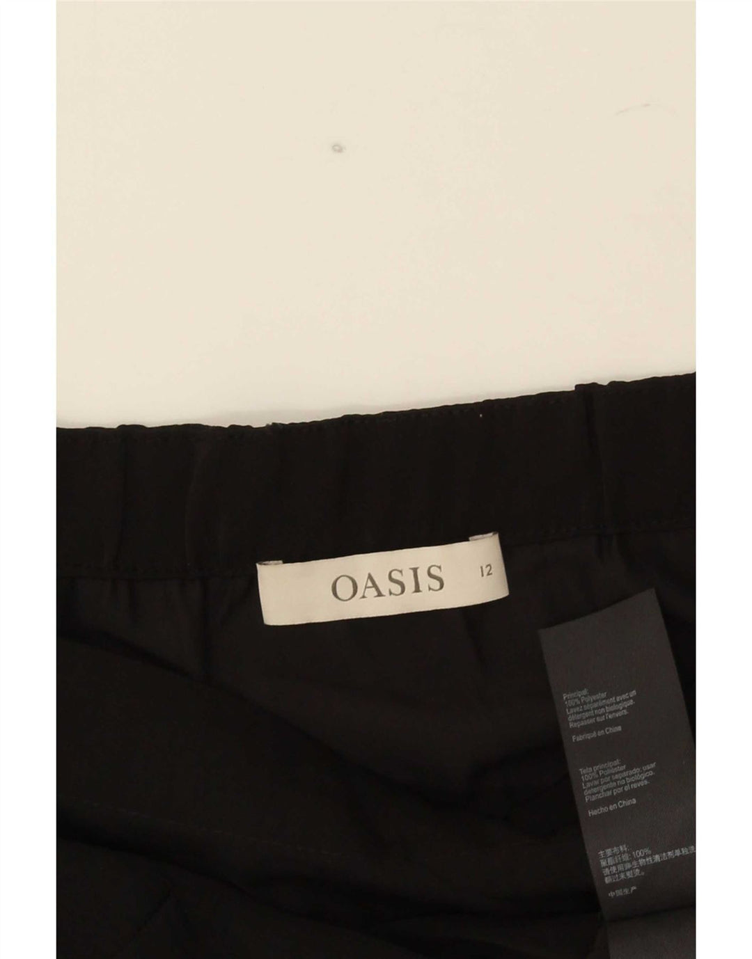Top feminino Oasis com manga 3/4 sem ombro UK 12 poliéster preto médio