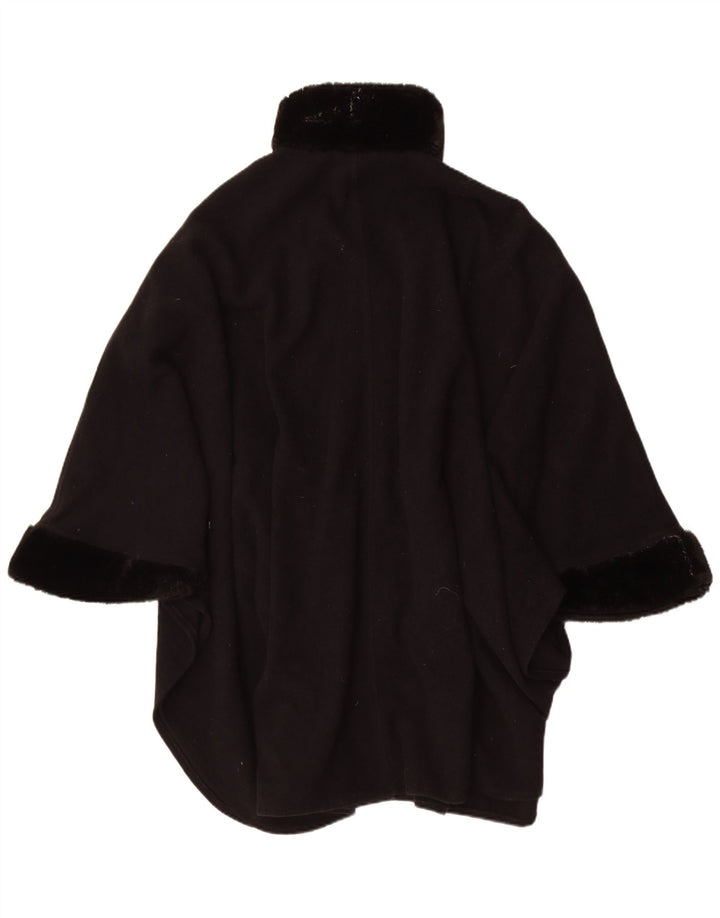 Casaco Poncho Vintage Feminino Tamanho Único Preto