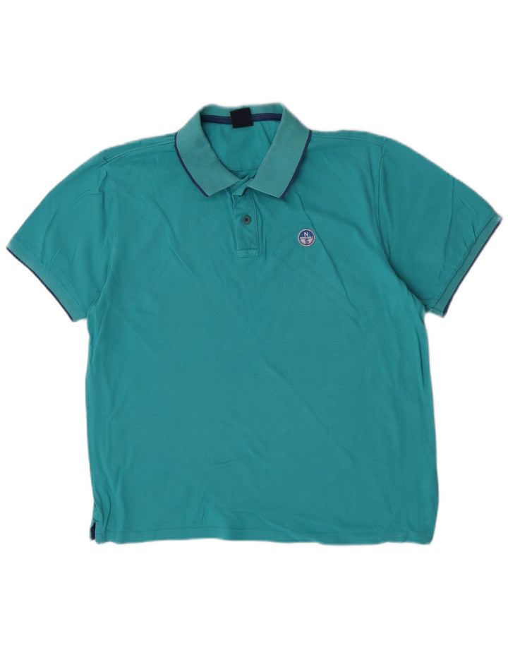 Camisa polo masculina North Sails grande algodão azul