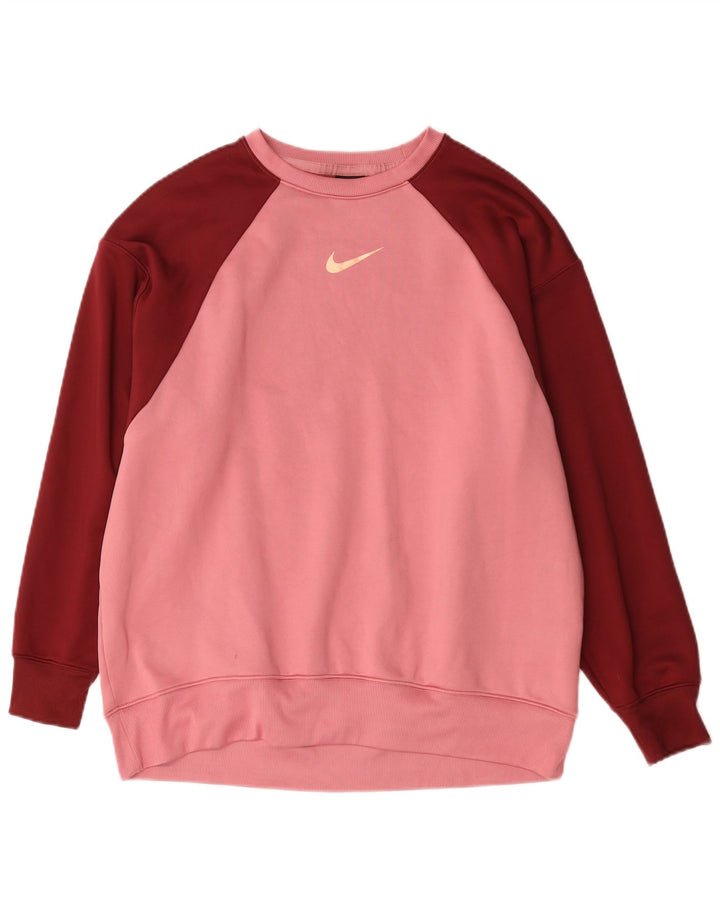 Moletom masculino Nike Jumper médio rosa colorblock algodão