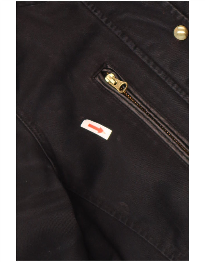 Jaqueta bomber feminina com capuz Topshop Reino Unido 8 algodão preto pequeno