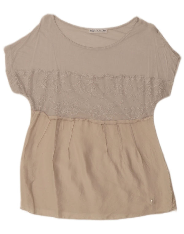 Blusa feminina Trussardi UK 14 grande bege