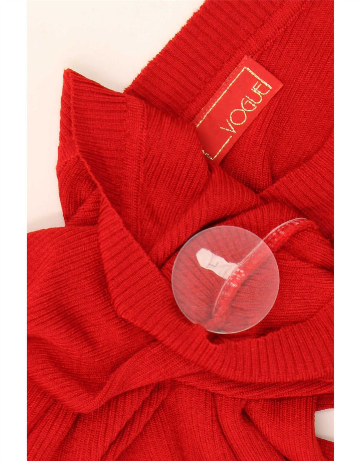 Suéter feminino Vogue com decote em V Reino Unido 14 grande viscose vermelha