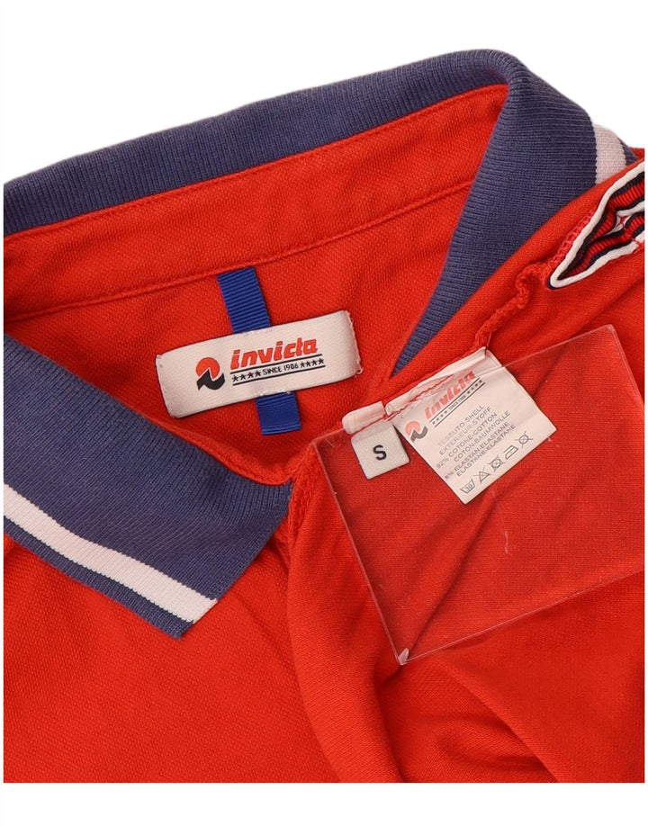 Camisa polo masculina Invicta gráfica pequena vermelha de algodão colorblock