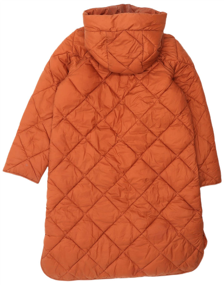 Casaco feminino acolchoado com capuz e capuz Barbour UK 8 pequeno marrom poliamida
