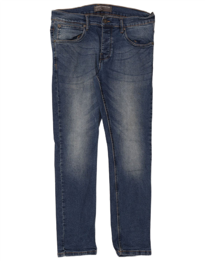 FRENCH CONNECTION Mens Jeans Slim W34 L30 Azul Algodão