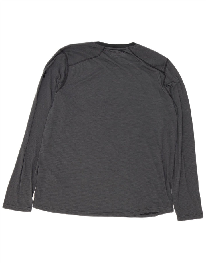 Under ARMOR Mens Heat Gear Top Manga Longa Grande Poliéster Cinza