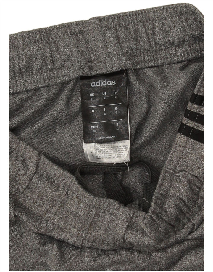 Calça de treino masculina Adidas pequena cinza poliéster