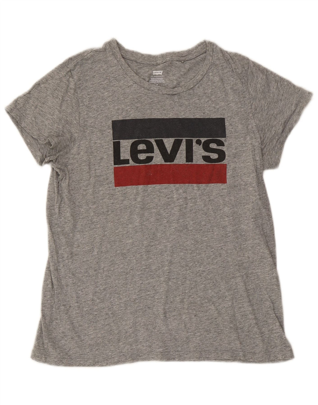 Camiseta feminina gráfica LEVI'S UK 14 cinza médio manchado