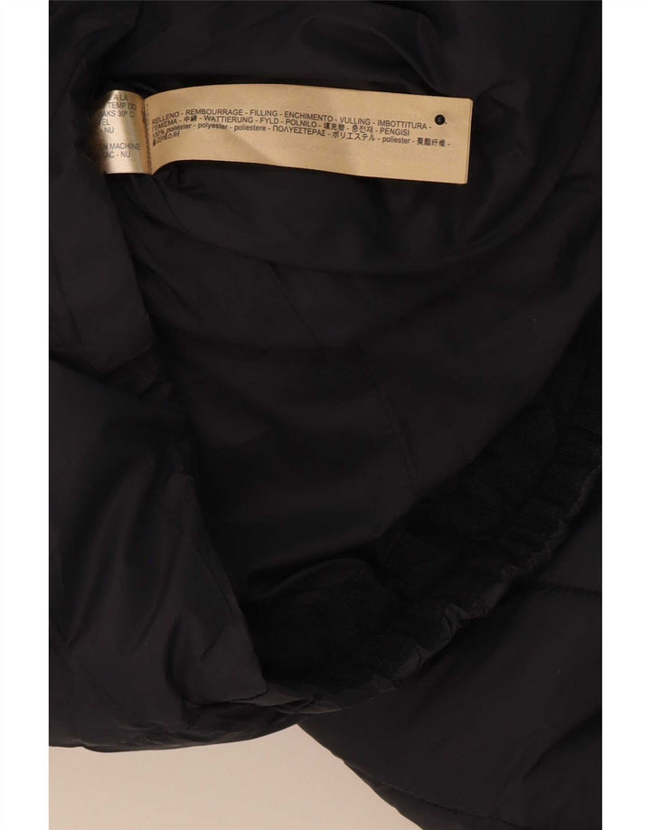 Casaco acolchoado feminino Massimo Dutti UK 10 pequeno poliéster azul marinho