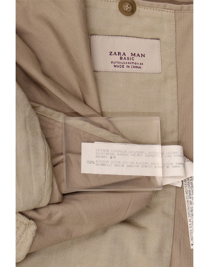 Jaqueta blazer masculina ZARA com 2 botões EU 54 XL algodão bege