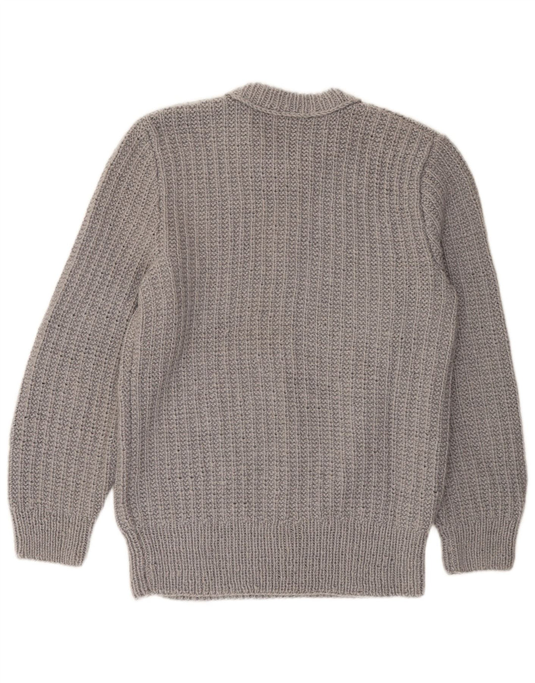 Suéter vintage masculino com gola canoa cinza médio