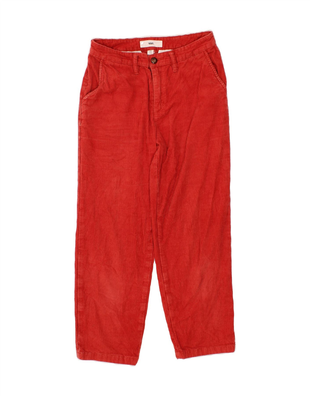 VANS Womens Straight Corduroy Trousers W26 L25 Red Cotton Vintage Vans and Second-Hand Vans from Messina Hembry 