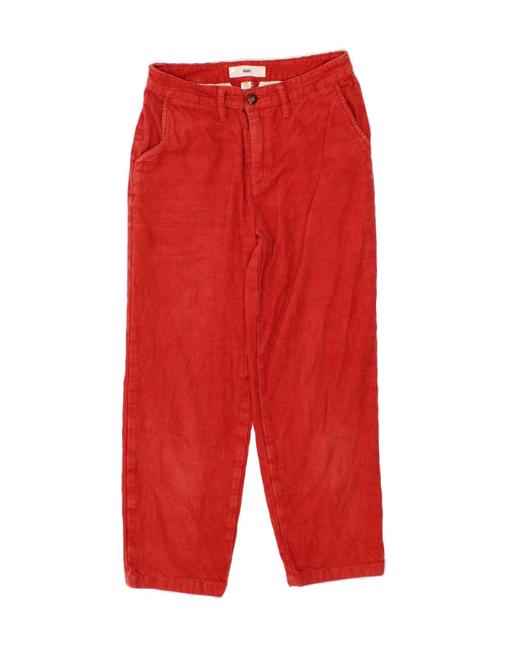 VANS Womens Straight Corduroy Trousers W26 L25 Red Cotton Vintage Vans and Second-Hand Vans from Messina Hembry 