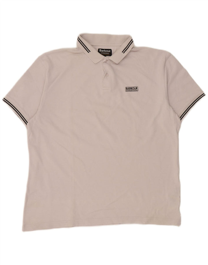 Camisa polo masculina BARBOUR 2XL algodão listrado branco