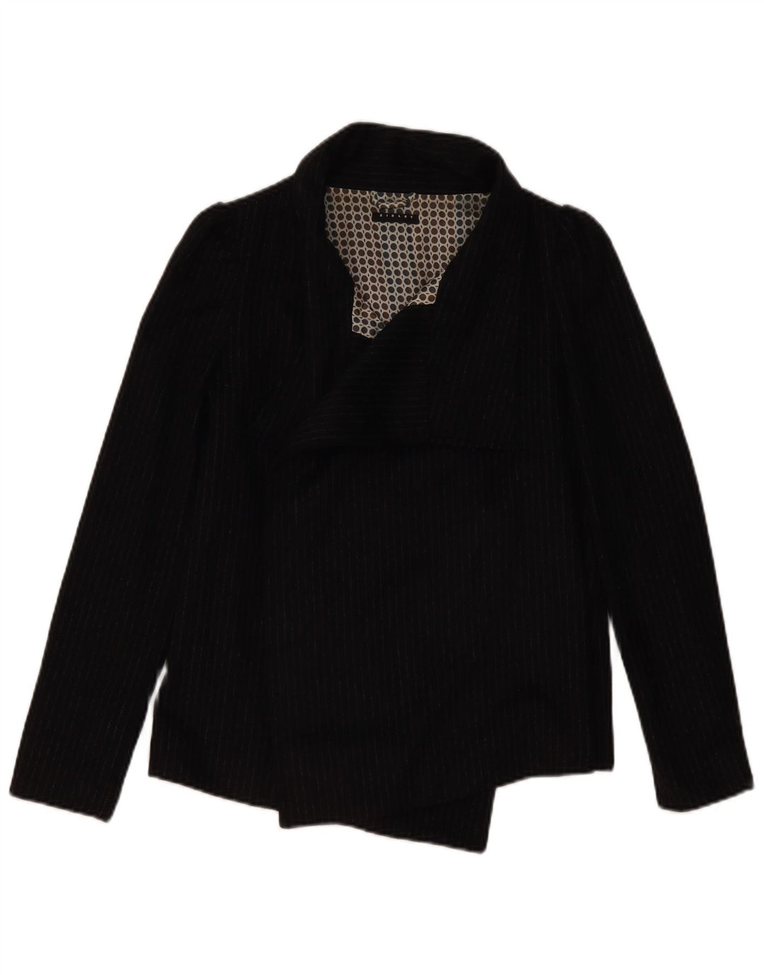 Jaqueta blazer aberta feminina SISLEY IT 38 XS preto risca de giz acetato