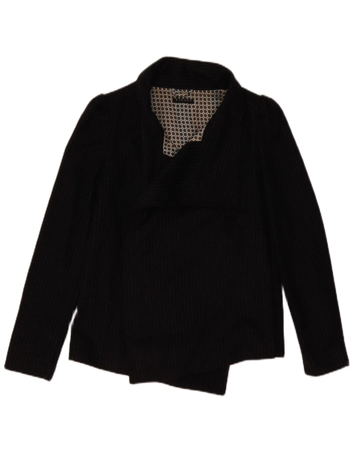 Jaqueta blazer aberta feminina SISLEY IT 38 XS preto risca de giz acetato