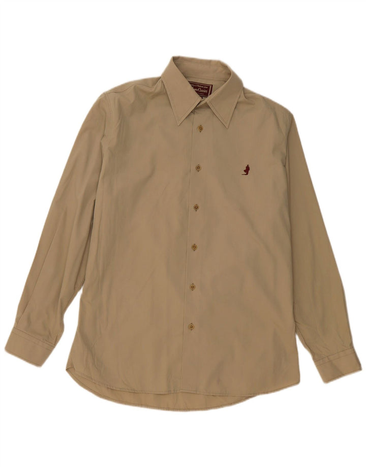 Camisa masculina Marlboro Classics Slim Fit grande algodão bege