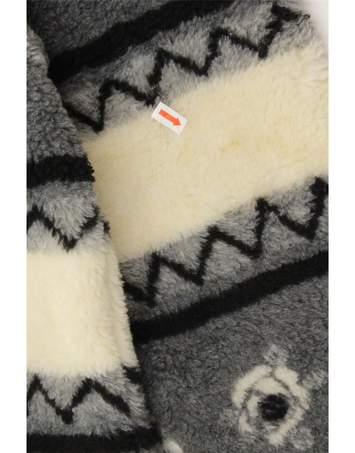 Casaco corta-vento feminino VINTAGE Sherpa Reino Unido 20/22 2XL listrado bege