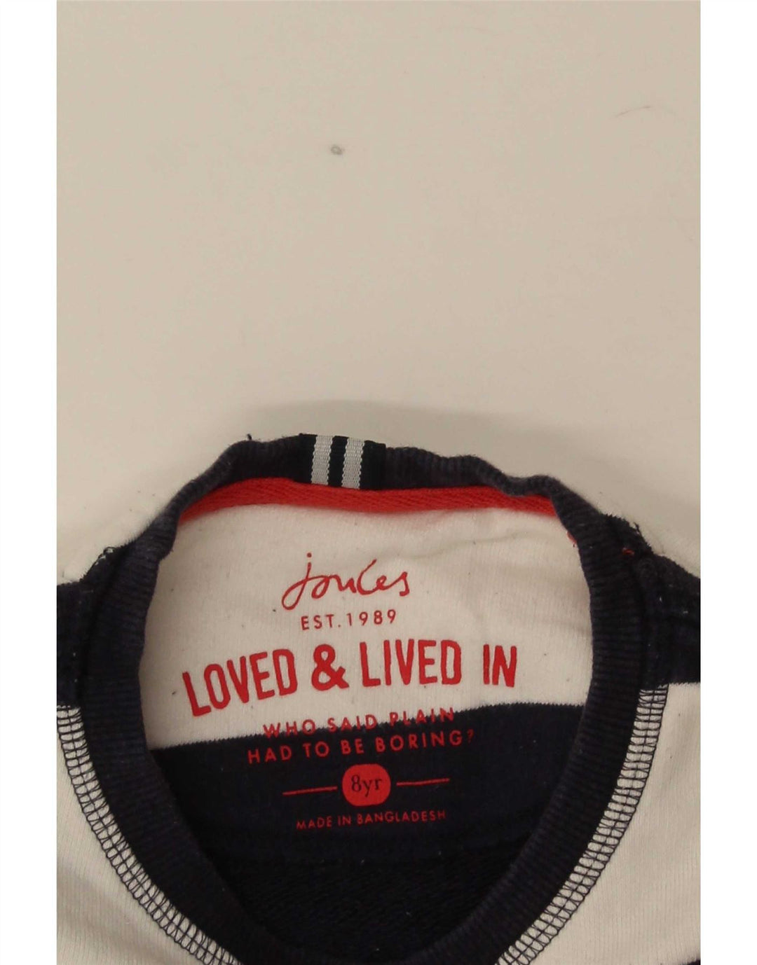Joules Meninos Moletom Jumper 7-8 Anos Azul Marinho Listrado