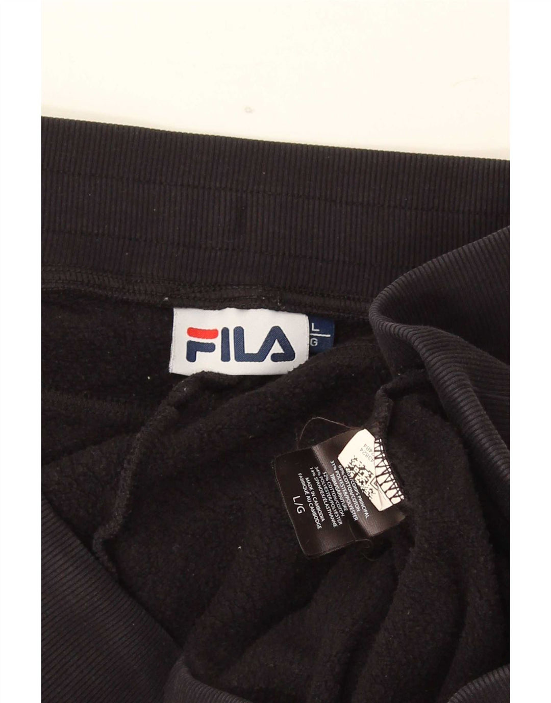 Calça de treino masculina Fila joggers grande algodão preto