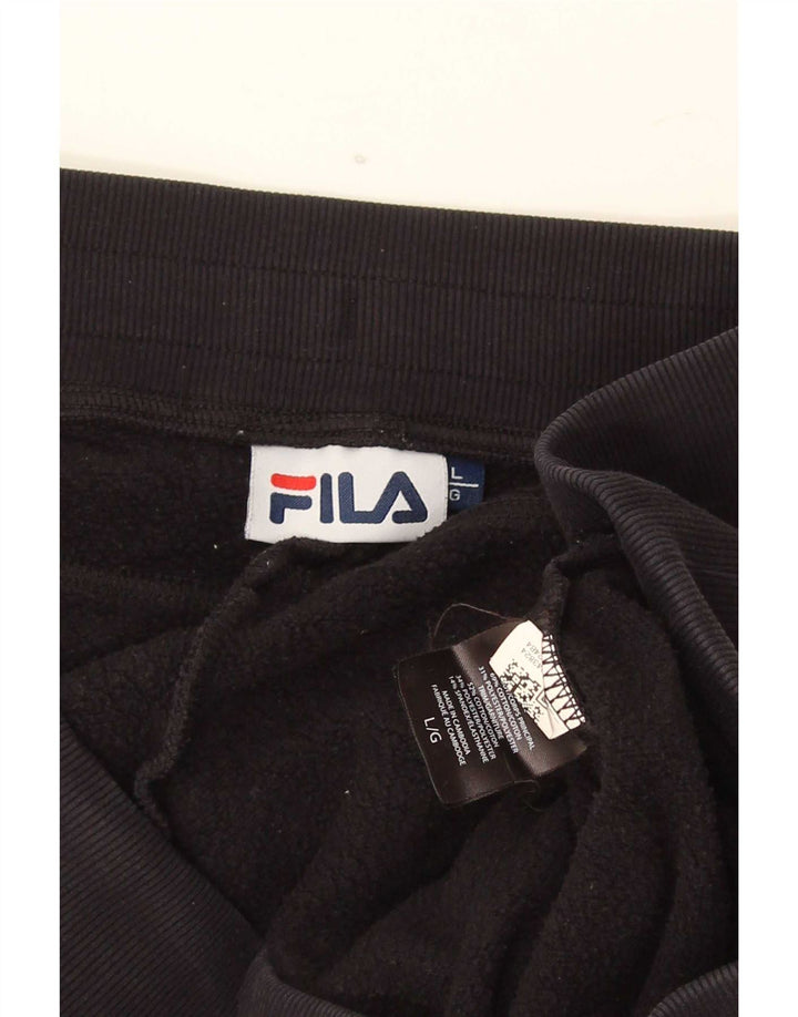 Calça de treino masculina Fila joggers grande algodão preto
