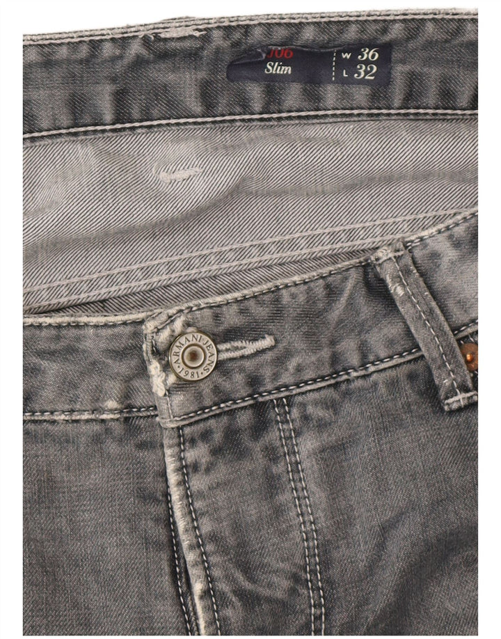 Armani Mens Slim Jeans W36 L32 Cinza Algodão