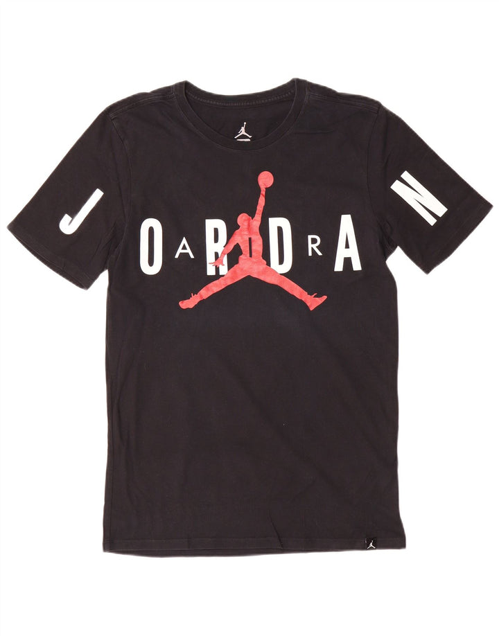 Jordan Camiseta masculina gráfica top pequeno algodão preto