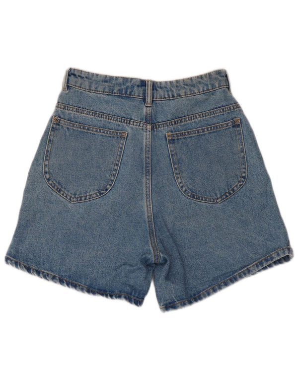 Zara Womens Trafaluc Shorts jeans de cintura alta UE 34 2XS W24 Azul