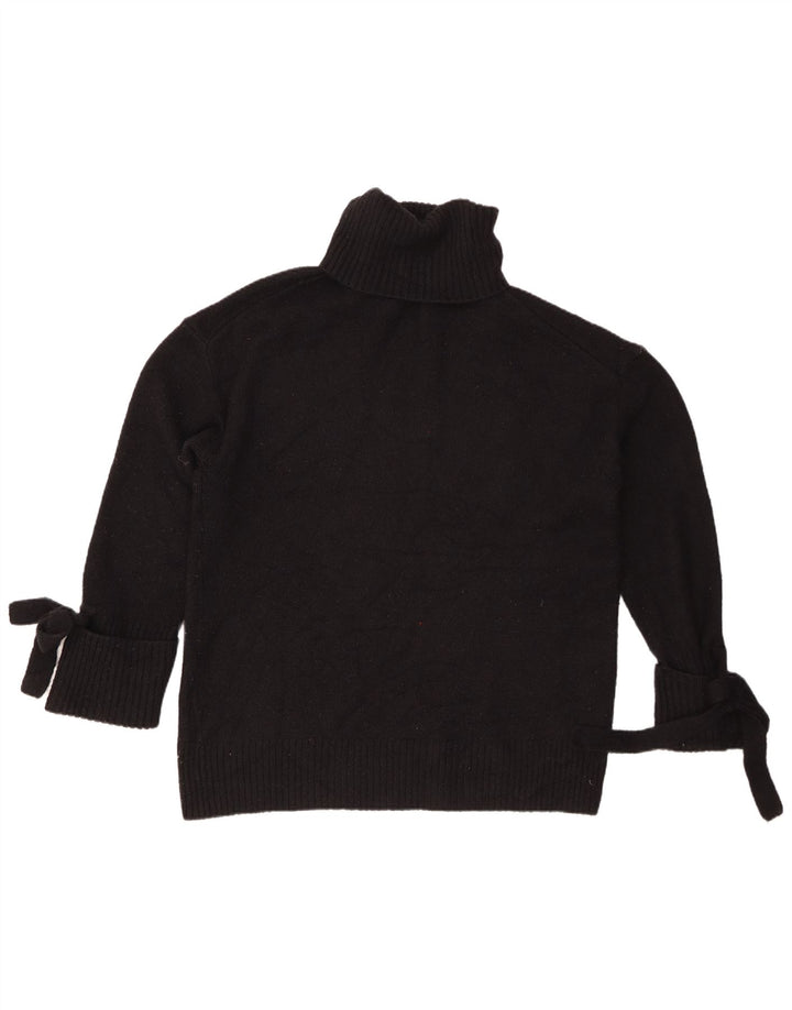 Zara Suéter feminino oversized com gola redonda Reino Unido 14 acrílico preto médio