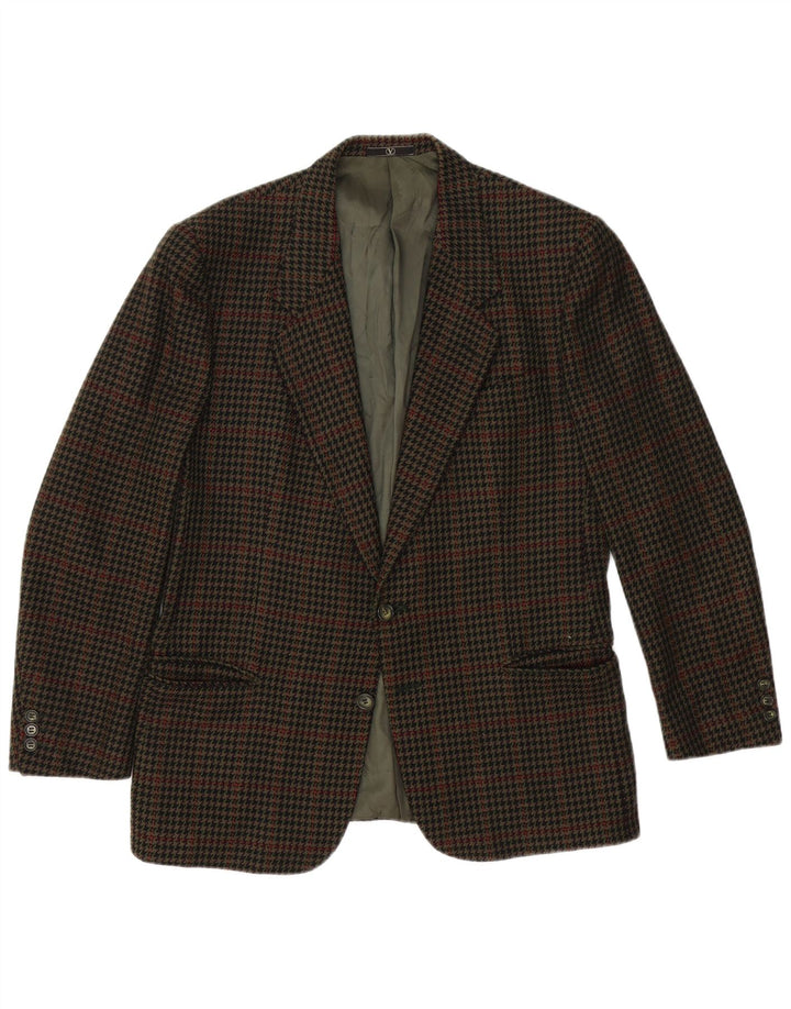 Jaqueta Blazer Masculina Valentino com 2 Botões Reino Unido 38 Médio Marrom Houndstooth