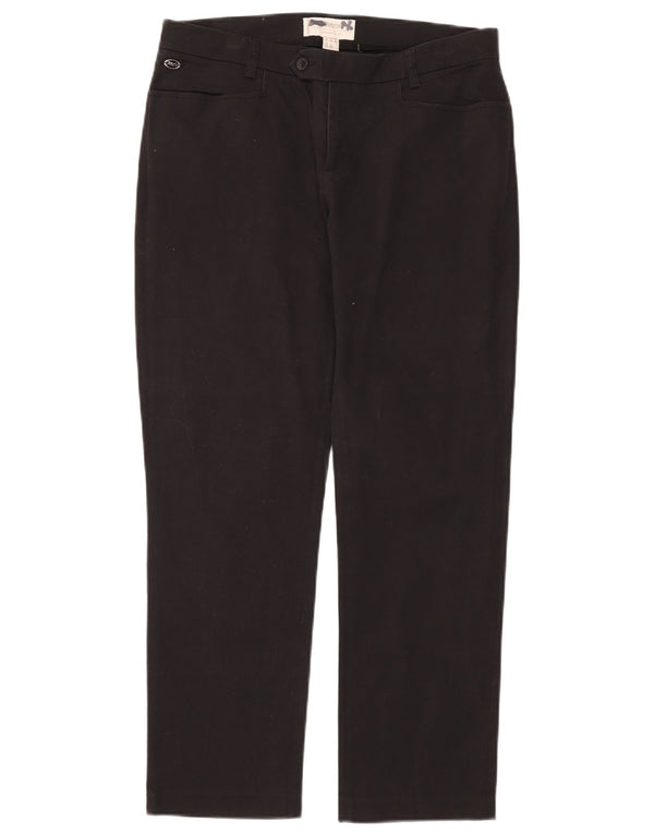 Calça feminina Marlboro Classics de terno reto UK 14 grande W30 L28 preta