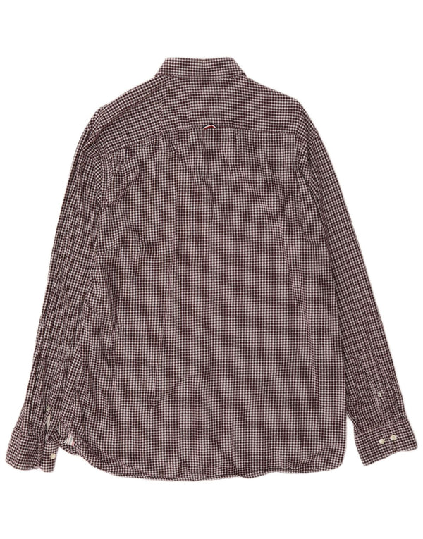 Camisa masculina de flanela Tommy Hilfiger XL Borgonha algodão guingão