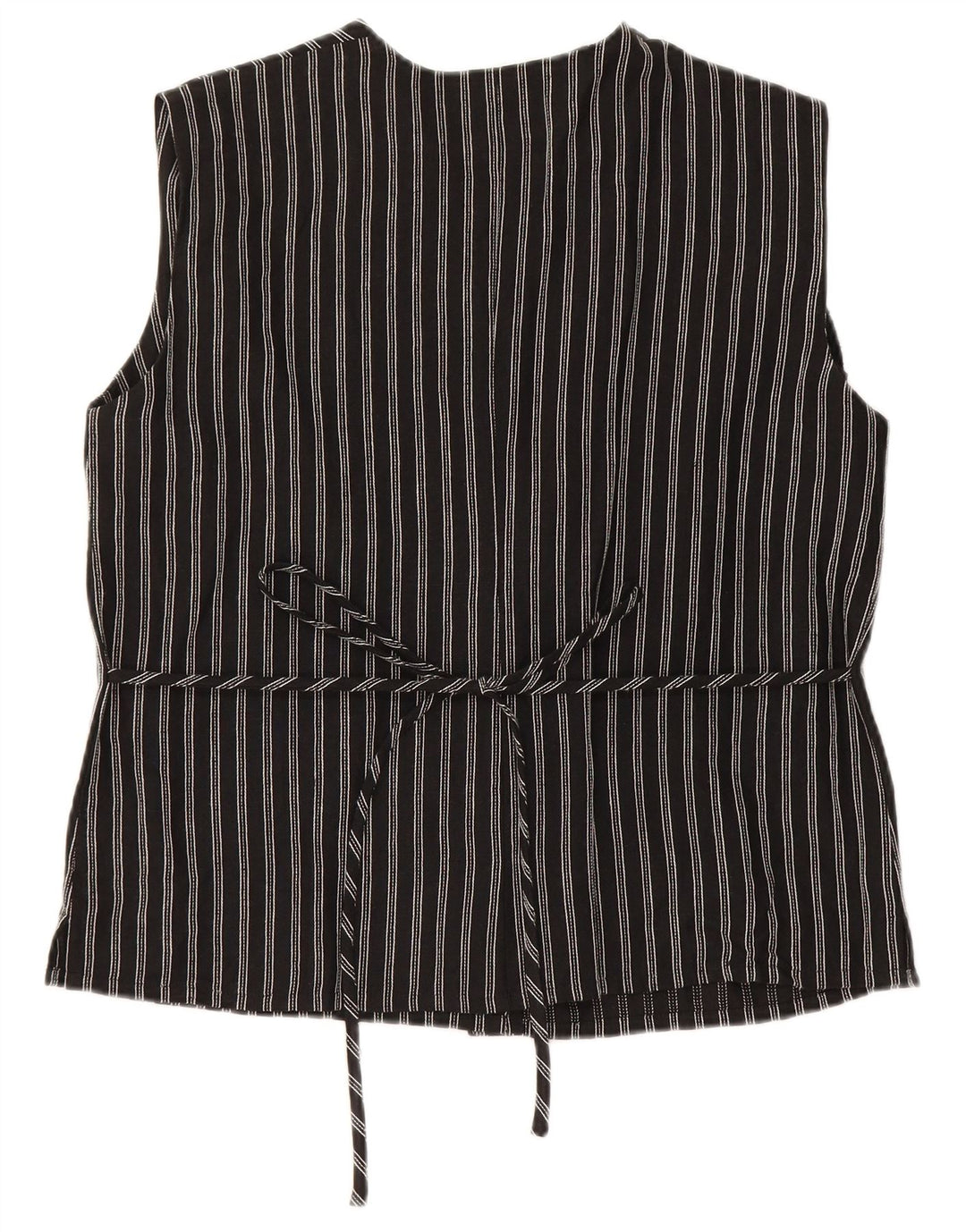Blusa feminina sem mangas Misstwidd Top IT 46 linho listrado preto grande