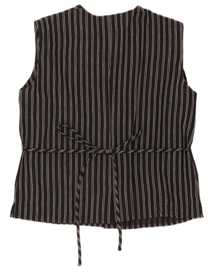 Blusa feminina sem mangas Misstwidd Top IT 46 linho listrado preto grande
