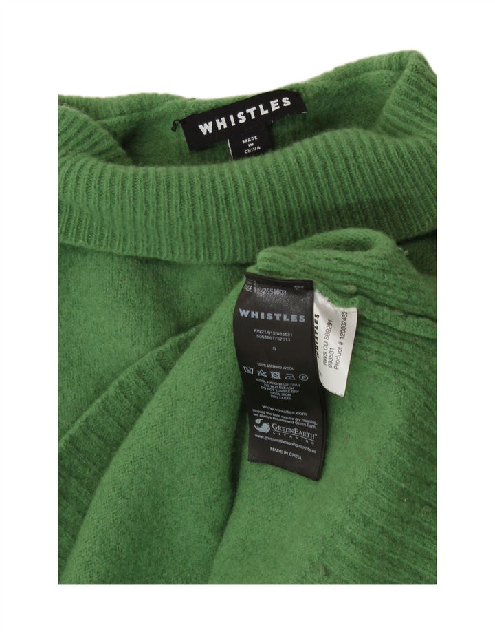 Suéter feminino Whistle com gola tartaruga e gola redonda Reino Unido 10 pequeno verde