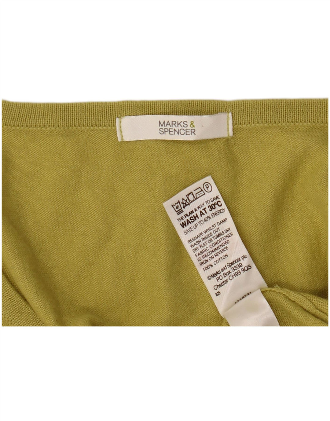 Suéter cardigã feminino de manga curta Marks & Spencer Reino Unido 14 médio amarelo