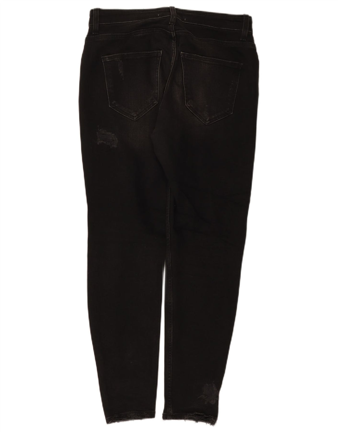 Zara Mens Distressed Slim Jeans EU 40 Médio W31 L28 Algodão Preto