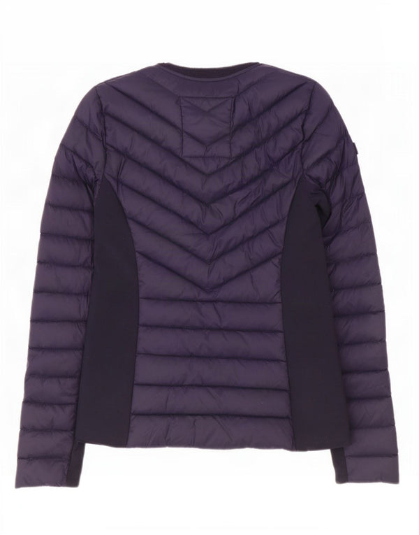 Jaqueta acolchoada feminina Hollister UK 6 XS azul marinho nylon