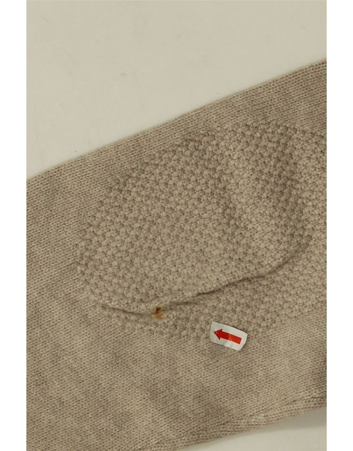 Suéter masculino Massimo Dutti com gola xale, algodão bege grande
