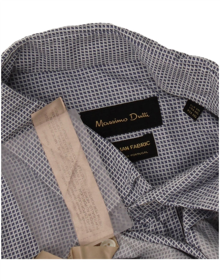 Camisa feminina Massimo Dutti 2XL algodão xadrez azul